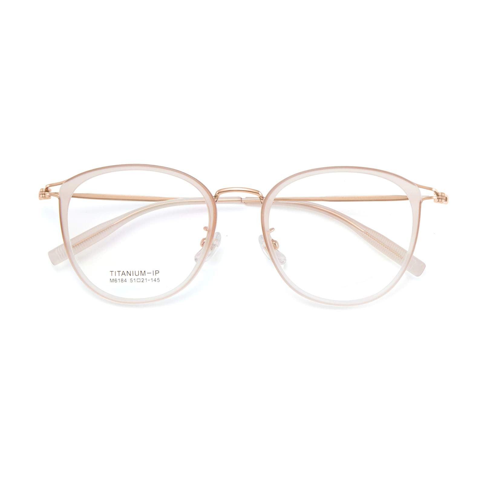 M6184 Artistic Gold Glue Hollow β แว่นไทเทเนียม