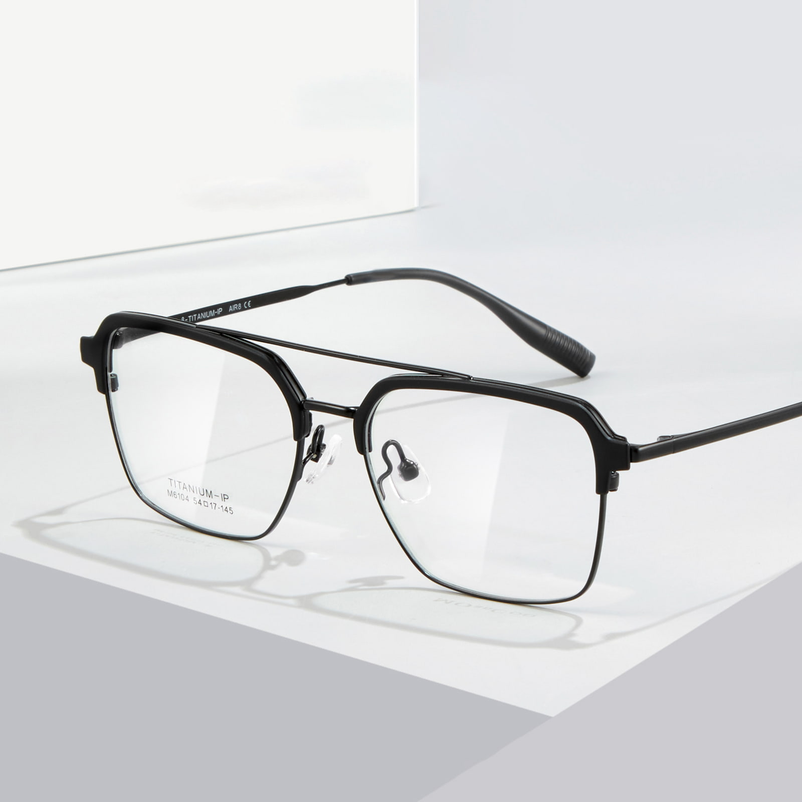 M6104 แว่นตา β ไทเทเนียมเคลือบเงาไม่ซีดจางแบบ Double Beam