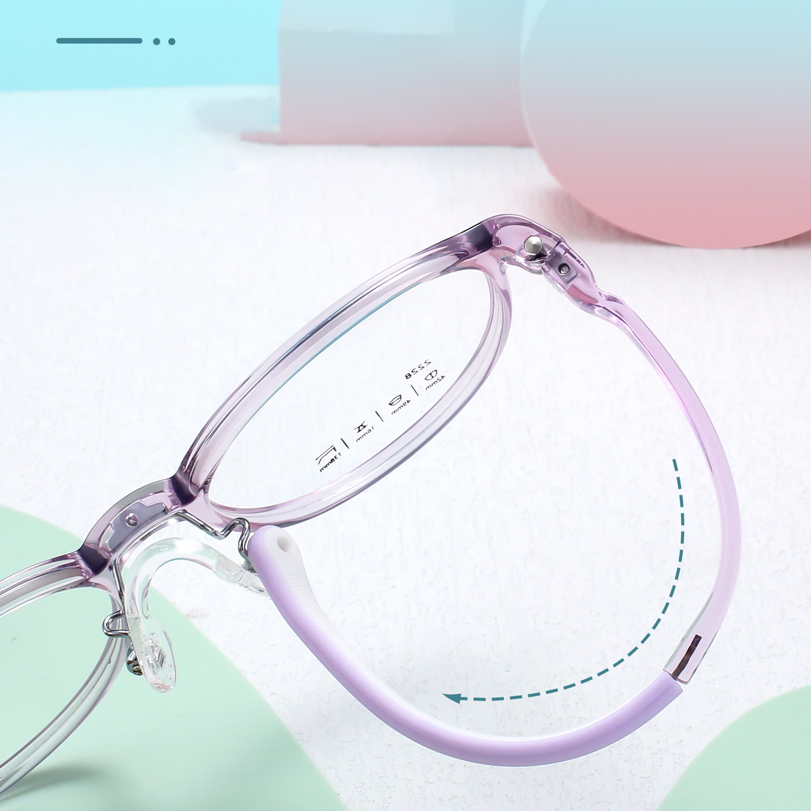 2228 ฝาครอบเท้ากันลื่นสองสีเคลือบต้านเชื้อแบคทีเรียแผ่นรองจมูกซิลิโคนอ่อนนุ่มแว่นตา