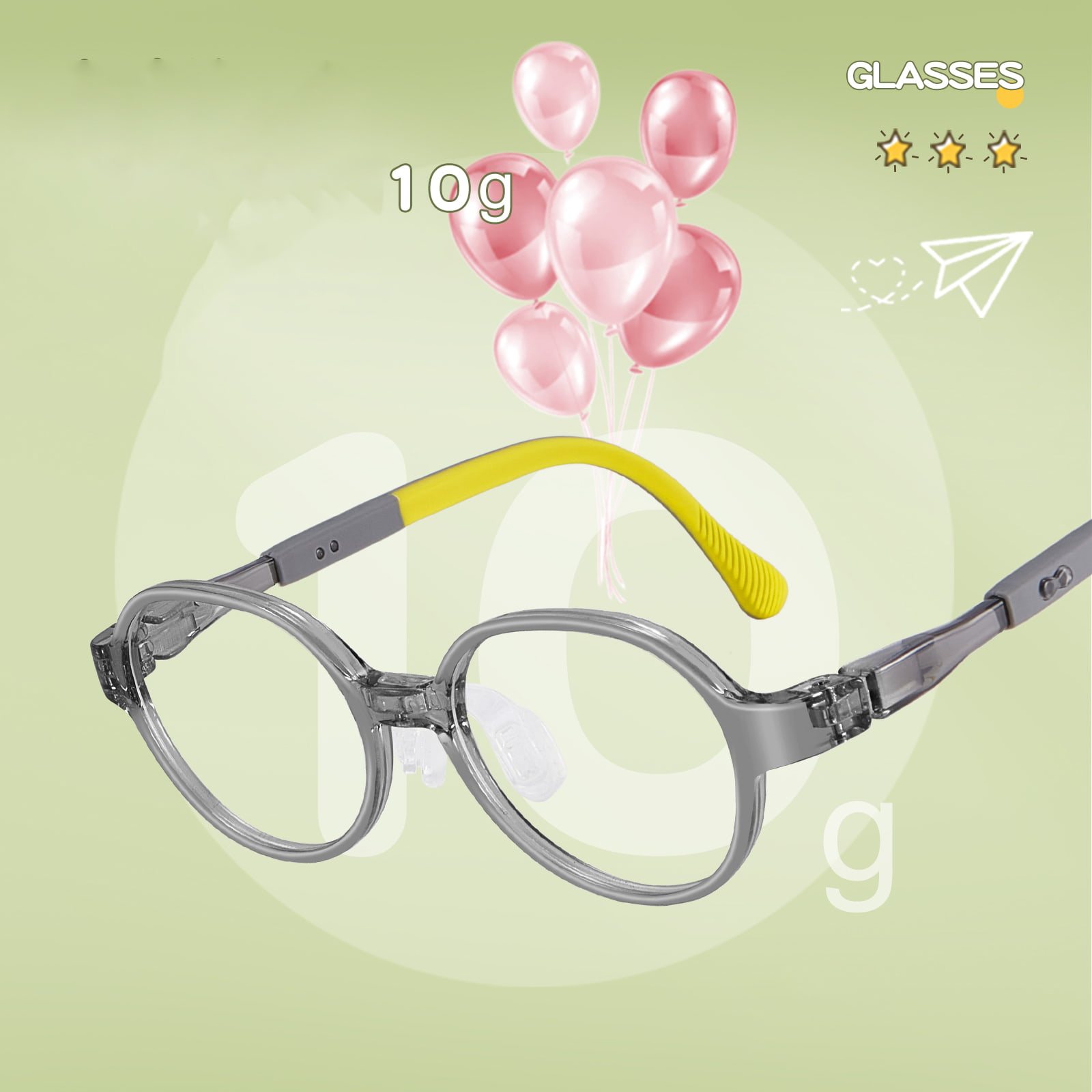 2072 นักเรียนโบว์บานพับแว่นตาแผ่นรองจมูกซิลิโคนอ่อนนุ่มทนต่อการสึกหรอ