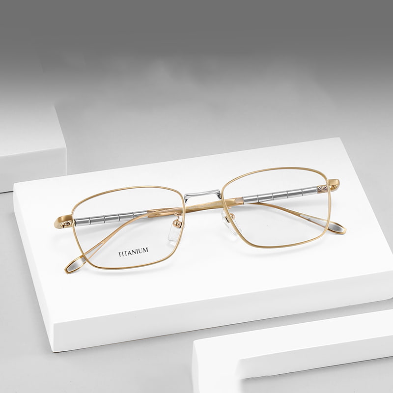 S9072 แว่นตา Round Bamboo Elite Pure Titanium